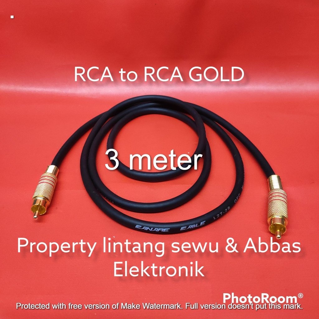 Jual KABEL JEK RCA GOLD TO RCA GOLD 3 METER | Shopee Indonesia