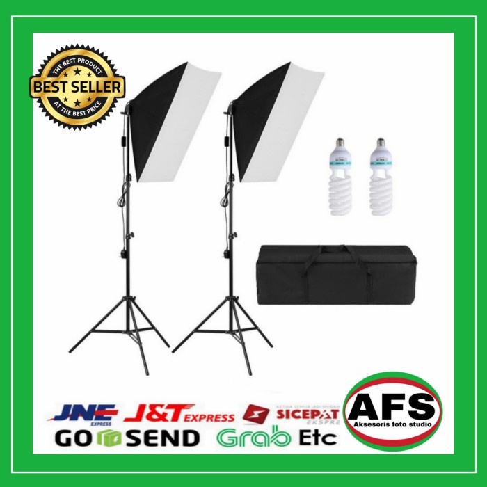 Jual Paket Lampu Foto Studio Softbox Socket E27 Shopee Indonesia