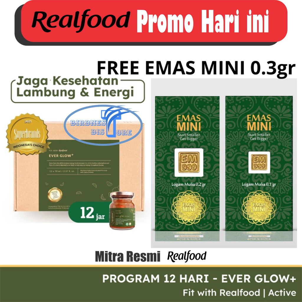 Jual Realfood Ever Glow Plus Fully Concentrated Bird Nest Free LM