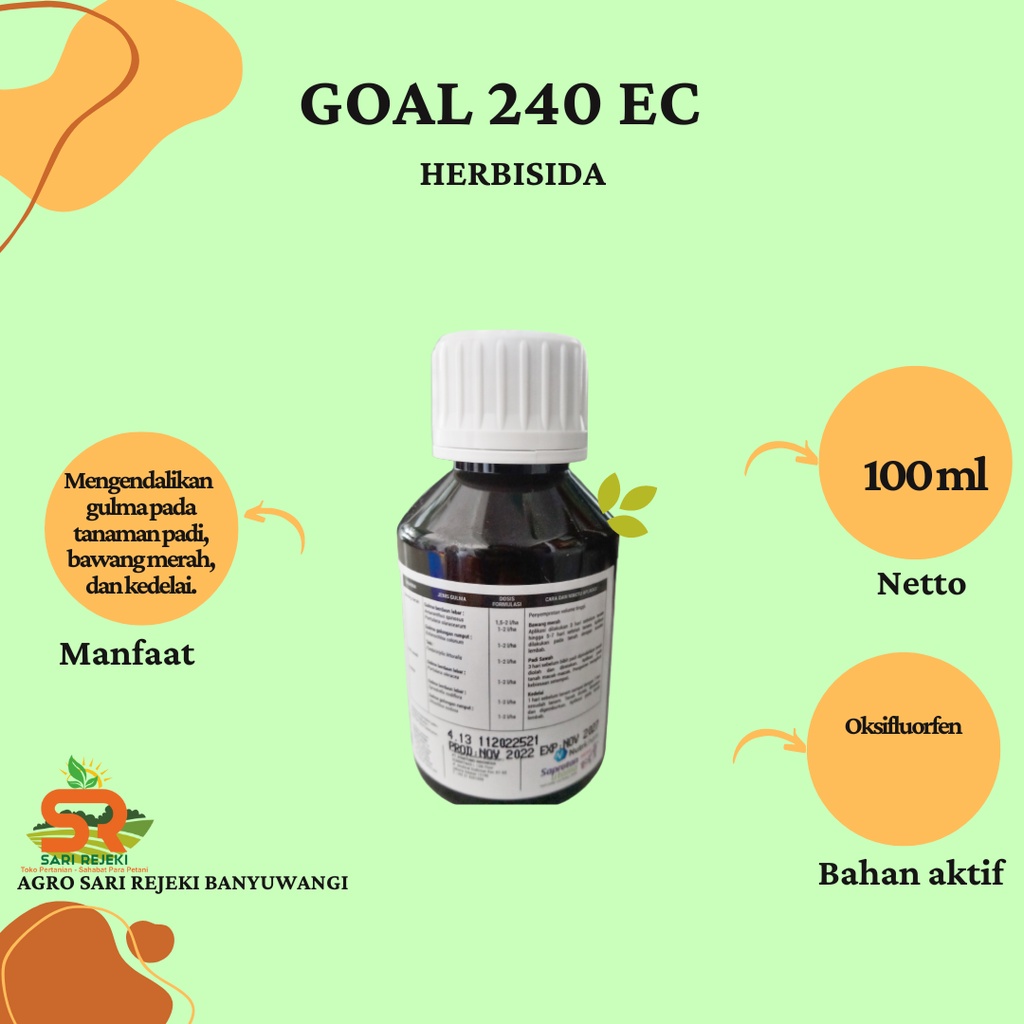 Jual GOAL 240EC 100ML HERBISIDA PRA TUMBUH | Shopee Indonesia