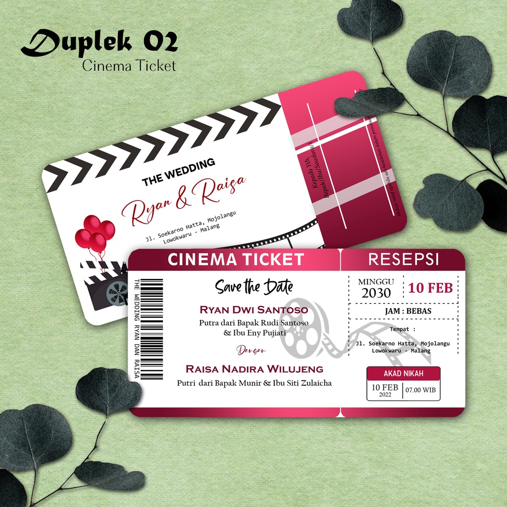 Jual Cetak Undangan Pernikahan Unik Custom Instagram Boarding Pass ...