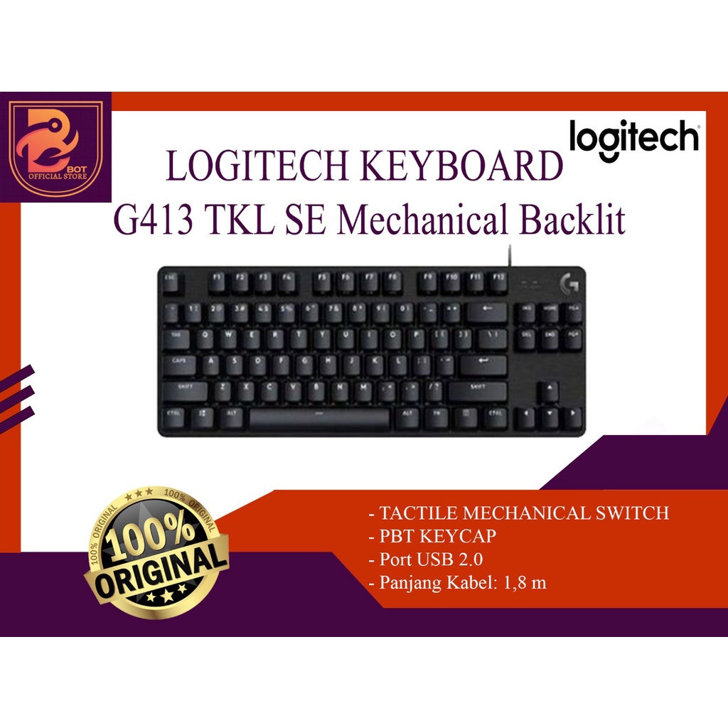 Jual Logitech G413 SE Keyboard Gaming TKL Mechanical Tactile Backlit ...