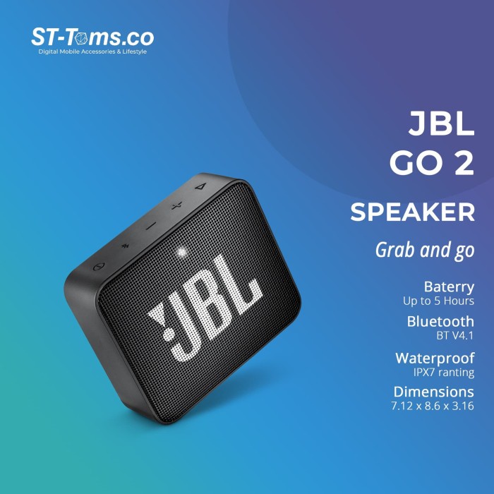Jual Sdf Jbl Go 2 Portable Bluetooth Speaker - Black | Shopee Indonesia