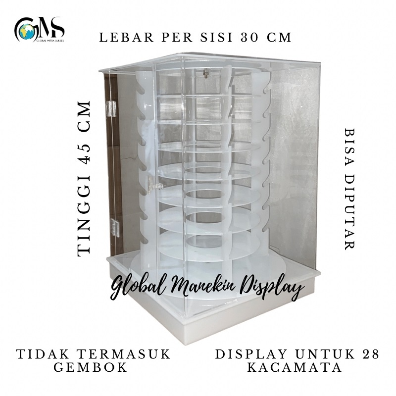 Jual Display Kacamata Putar isi 28 Pcs ( Acrylic Ketebalan 3 mm ...
