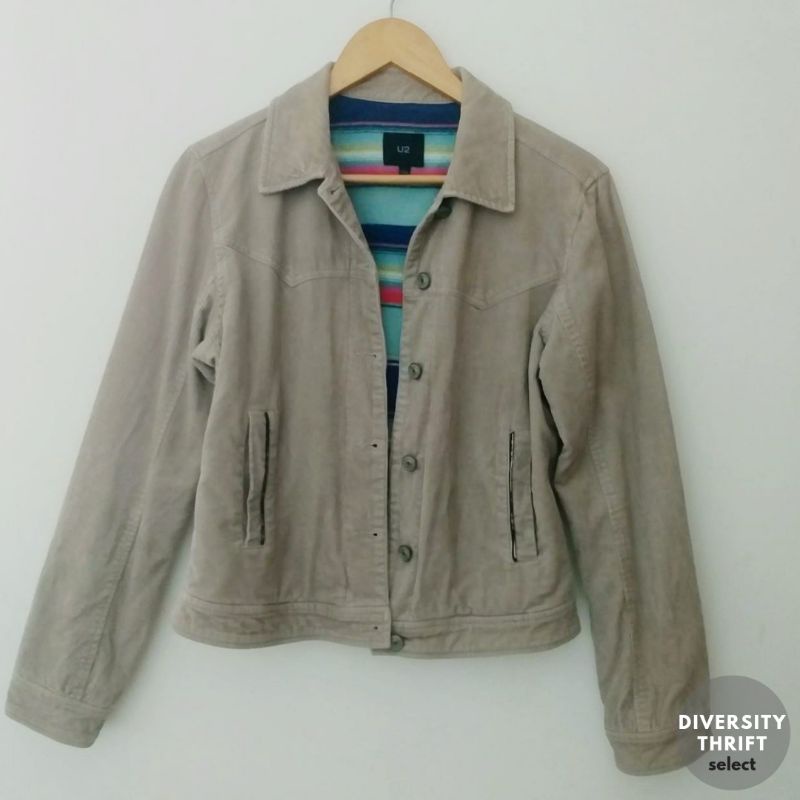Jual U2 Women's Beige Corduroy Jacket Shopee Indonesia