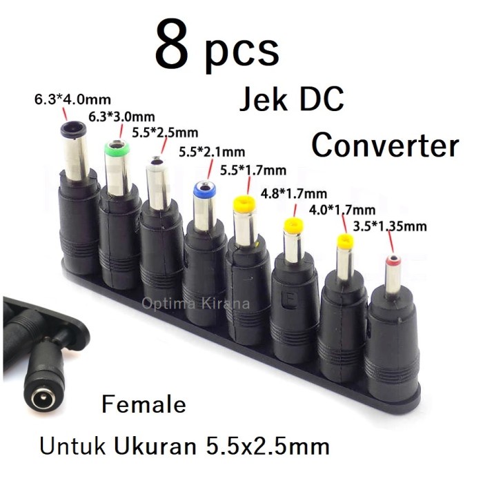 Jual Jek DC Plug Adaptor Colokan Konverter 8 Kepala Charger Laptop ...