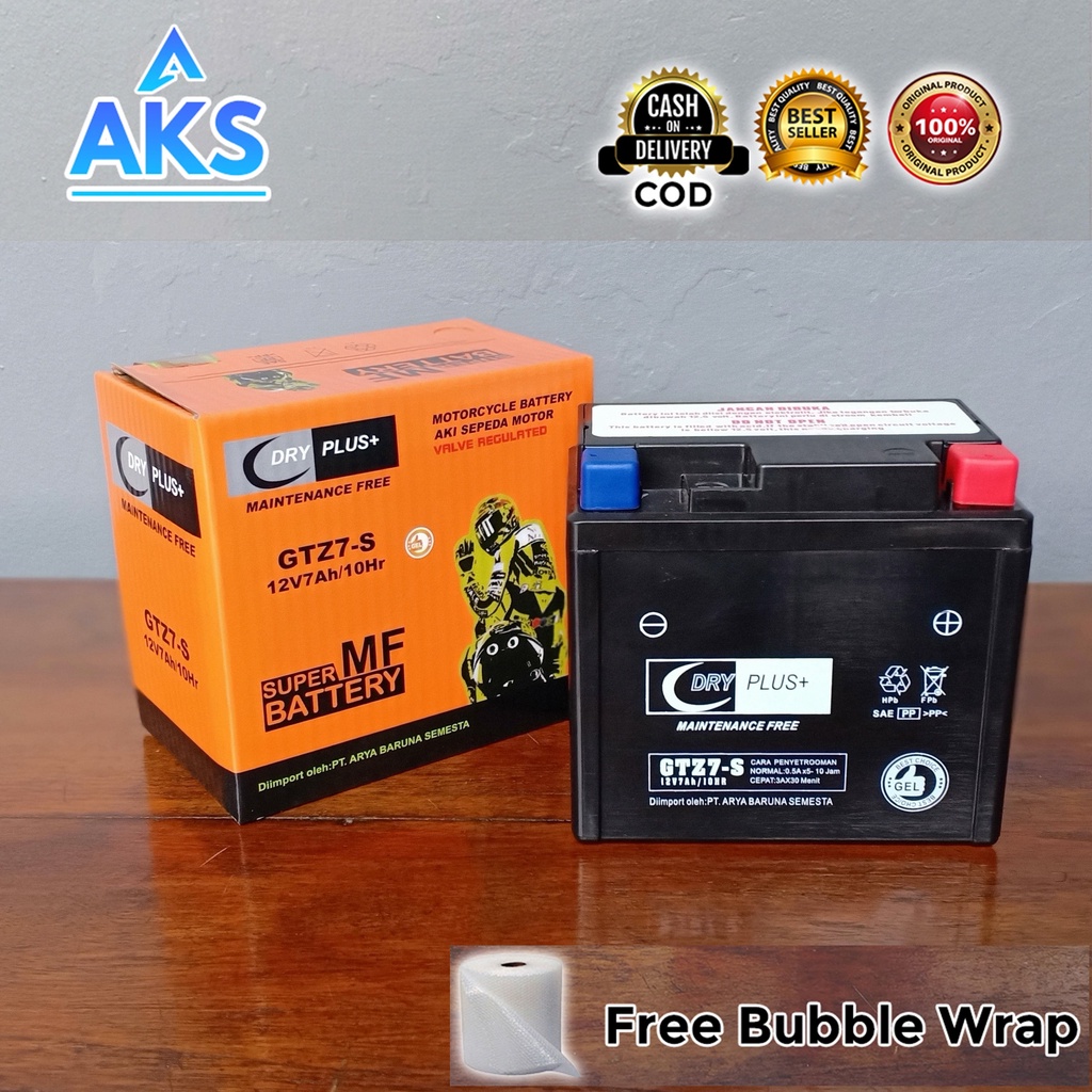 Jual Aki Motor KLX 150, CBR 150, Lexi GTZ7S Dry Plus Aki Kering