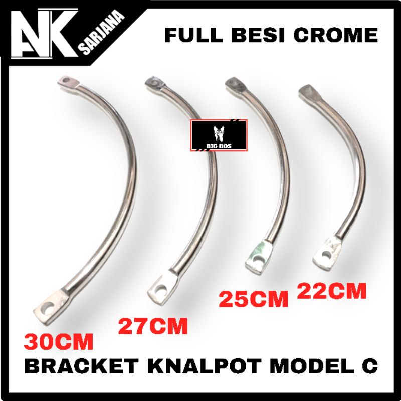 Jual Pangkon Bracket Tahanan Knalpot Kenalpot Model C Full Besi Crome Pnp Matic Bebek Cb Gl