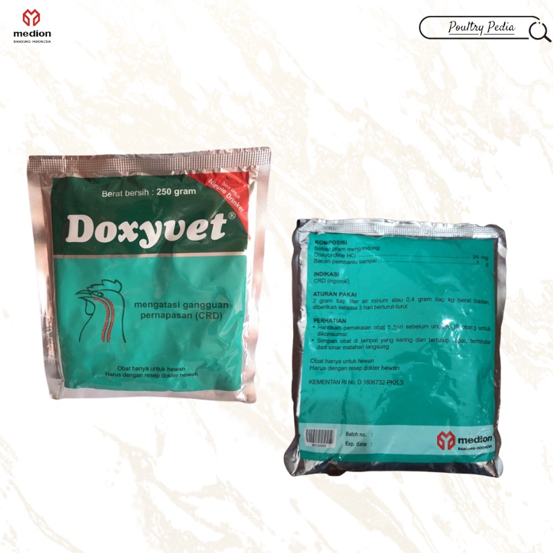 Jual Doxyvet 250 gr Medion Obat untuk Infeksi Pernafasan Ayam | Shopee ...