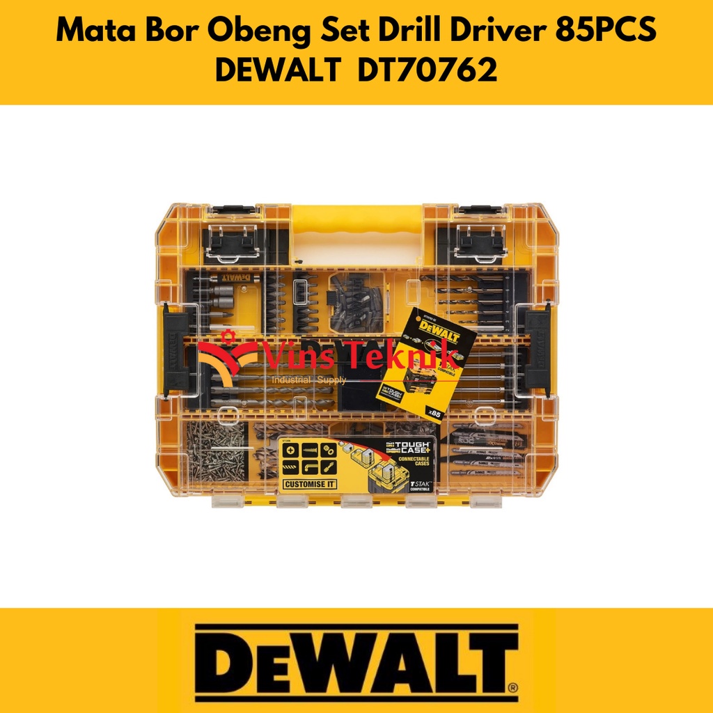 Jual Mata bor obeng set 85pcs drill driver set DEWALT DT70762 | Shopee ...