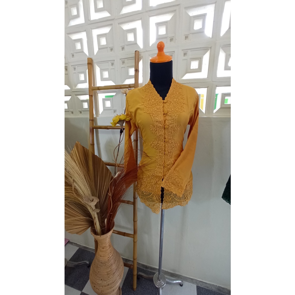 Jual Kebaya Encim Bordir Polos Motif Bunga Sahroni Ukuran Jumbo Padusi Shopee Indonesia