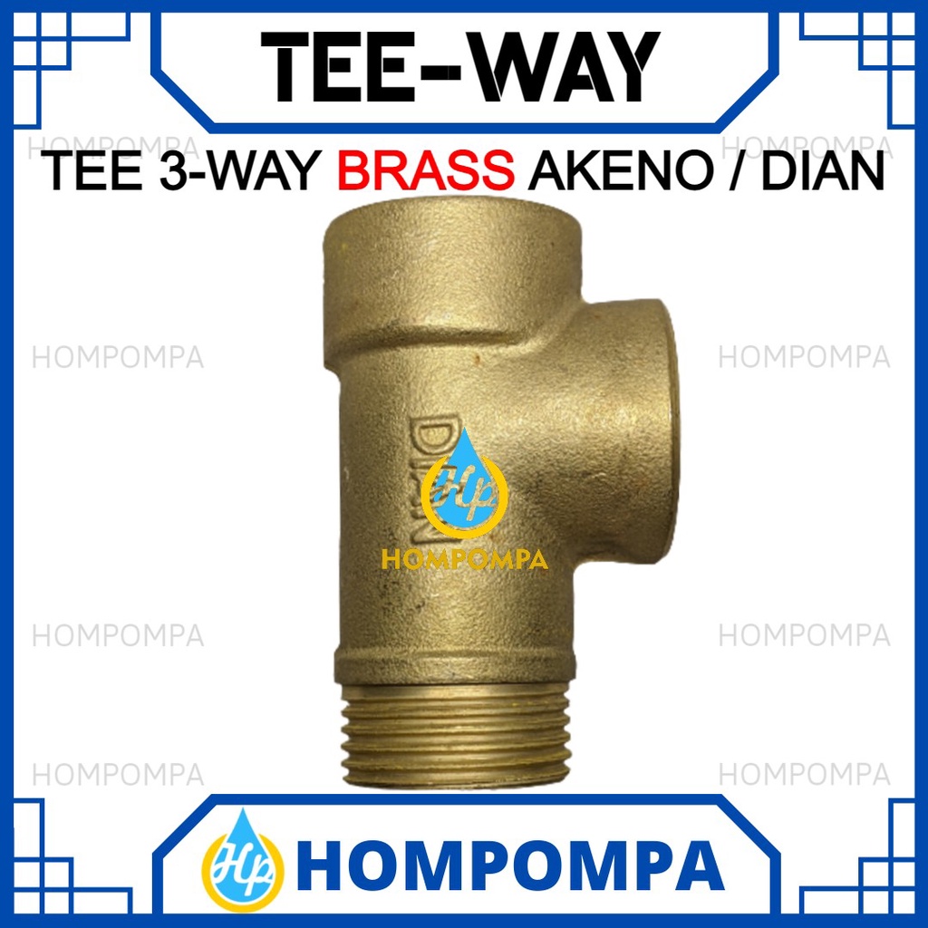 Jual TEE 3 WAY KUNINGAN CABANG 3 TWAY DIAN T JET PUMP 1