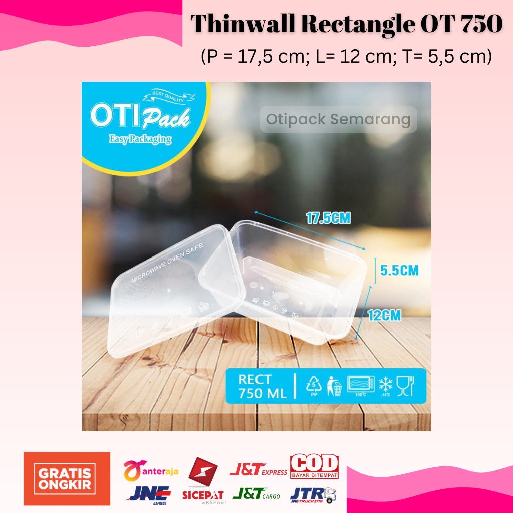 Jual Otipack Thinwall Rectangle Persegi Panjang Food Container ...