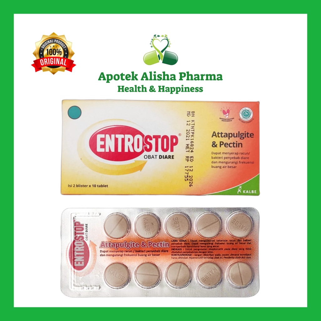 Jual Entrostop Obat Diare Strip / Box - Attapulgite Pectin Tablet Obat ...