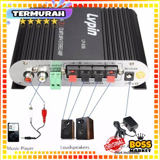 Jual Ampli Mini Hifi Stereo Power Amplifier Treble Bass Booster V Shopee Indonesia