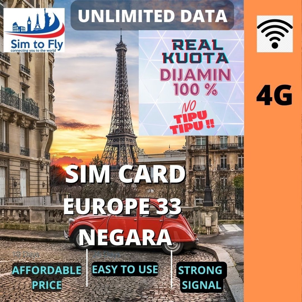 Jual Sim Card Turkey Eropa 33 Negara Unlimited Data (Sim card Eropa
