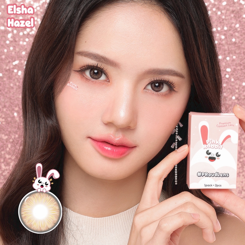 Jual Pink Rabbit Softlens Minus Elsha Hazel Normal dan -0,50 s/d -10.00 ...