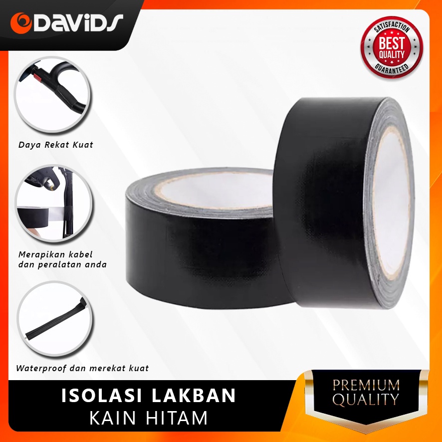 Jual Lakban Hitam Kain Isolasi Jilid Cloth Tape Solasi Selotip