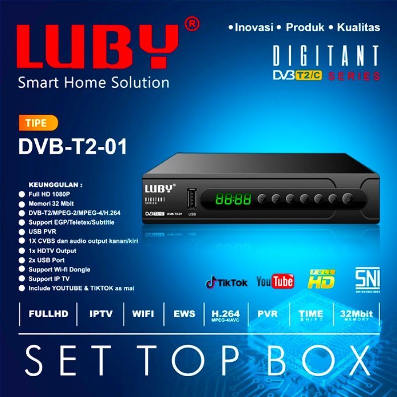 Jual READY STOK PROMO STB LUBY DVBT-2 01 02 03 HD MERAH SET TOP BOX DVB ...