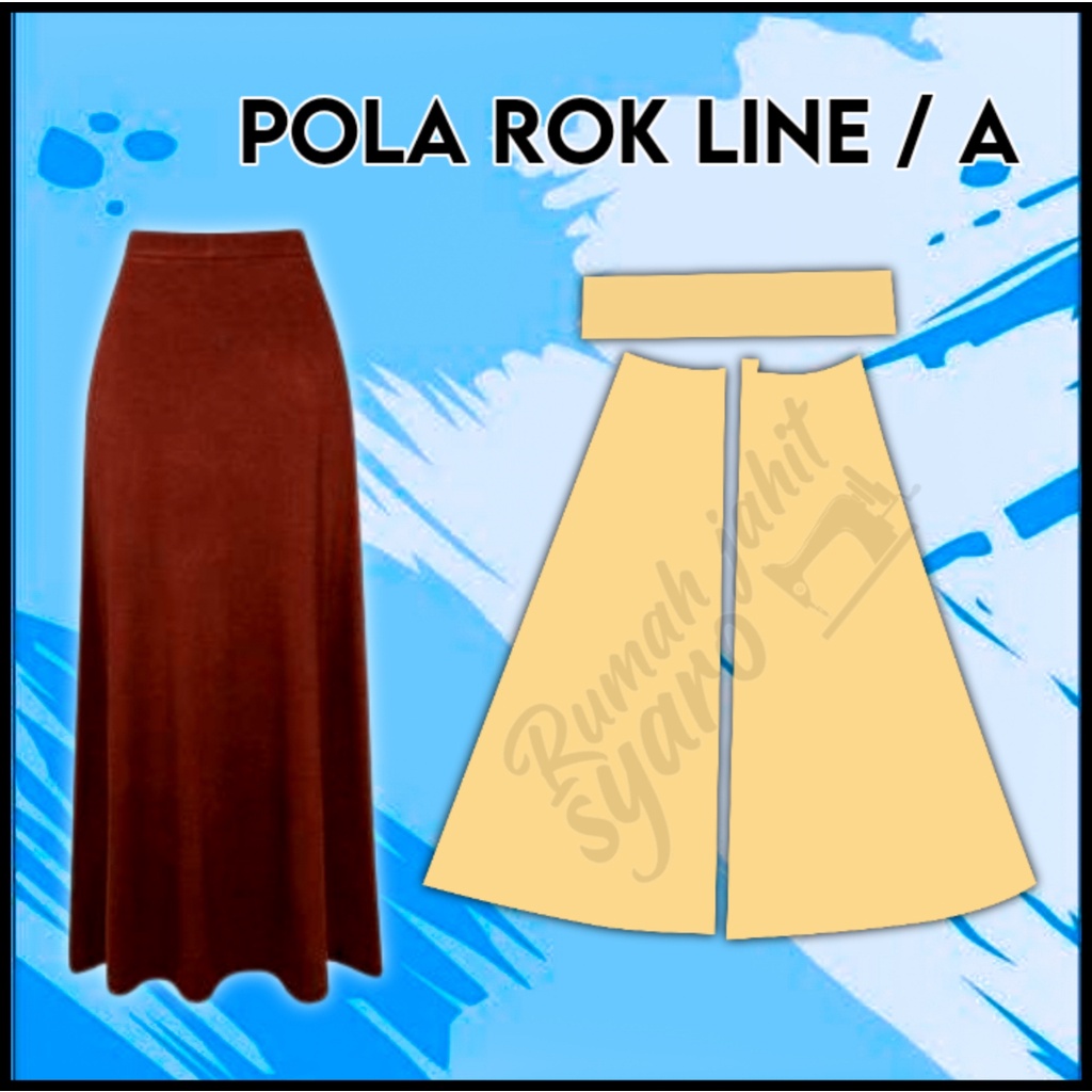 [ RJS36 ] Pola Instan Jiplak Rok Baju Dress A Line Duyung Setengah  lingkaran Span Lilit Payung Kebaya Dress Dasar - RJS Pola