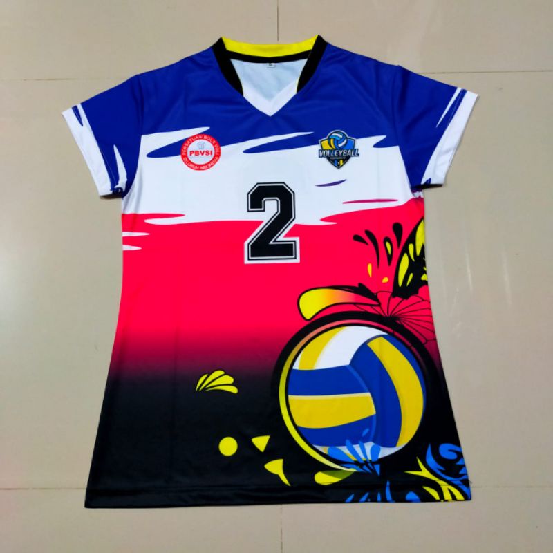 Jual PROMO COD jersey voli volly wanita full printing kaos voli