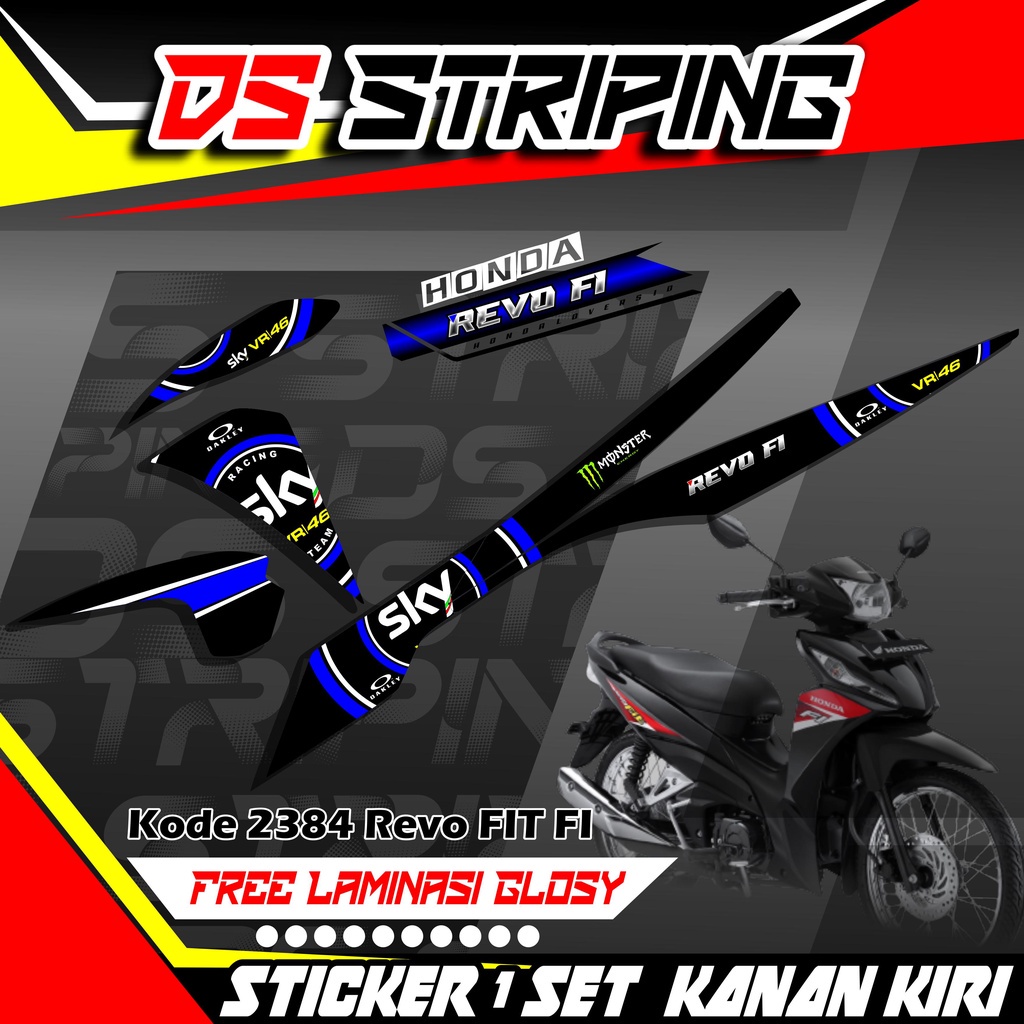 Jual OS- 2384 Sticker Striping Simpel Motor HONDA REVO FIT FI Simpel ...