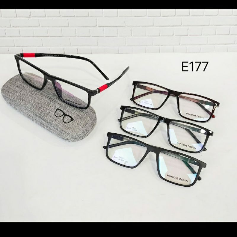 Jual frame kacamata porshe design E177 bisa ganti lensa minus plus baca ...