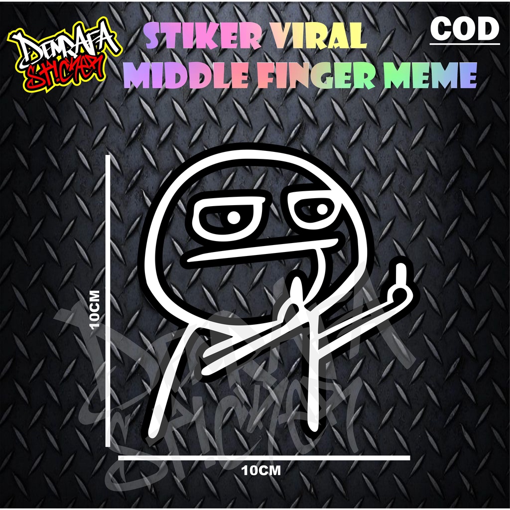 Jual STIKER VIRAL MIDDLE FINGER MEME / STICKER CUTTING MOTOR MIDDLE