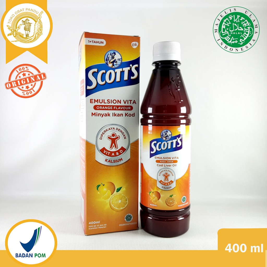 Jual SCOTT'S EMULSION VITA (RASA JERUK, 400 ml) / MINYAK IKAN KOD ...
