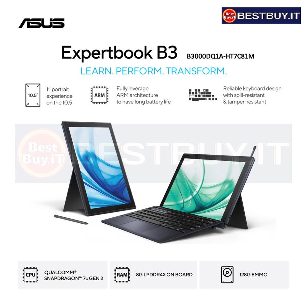 Jual ASUS ExpertBook B3000 SNAPDRAGON 7C GEN 2 8GB 128GB 10