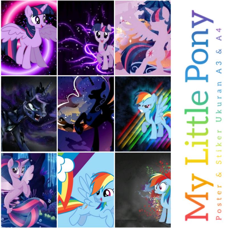 Jual Sticker Poster My Little Pony Kuda Poni stiker Vynil lukisan ...