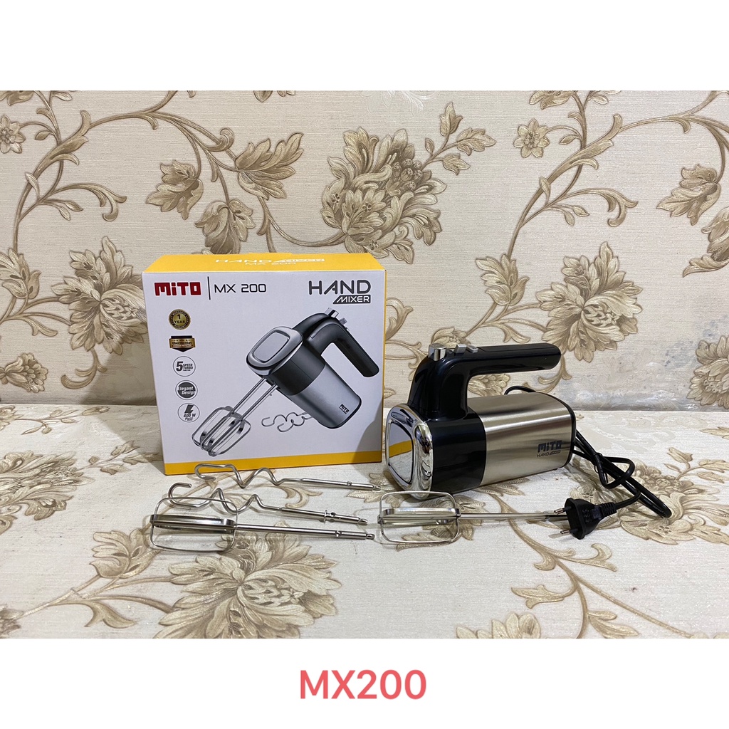 Jual MITO Hand Mixer MX200 Pengaduk Adonan Kue Dengan 5 Kecepatan Turbo