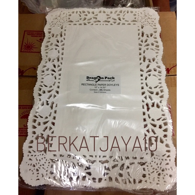 Jual Paper Doilies Rectangular 10x14.5" 10pcs Kertas Doyleys 25x37cm