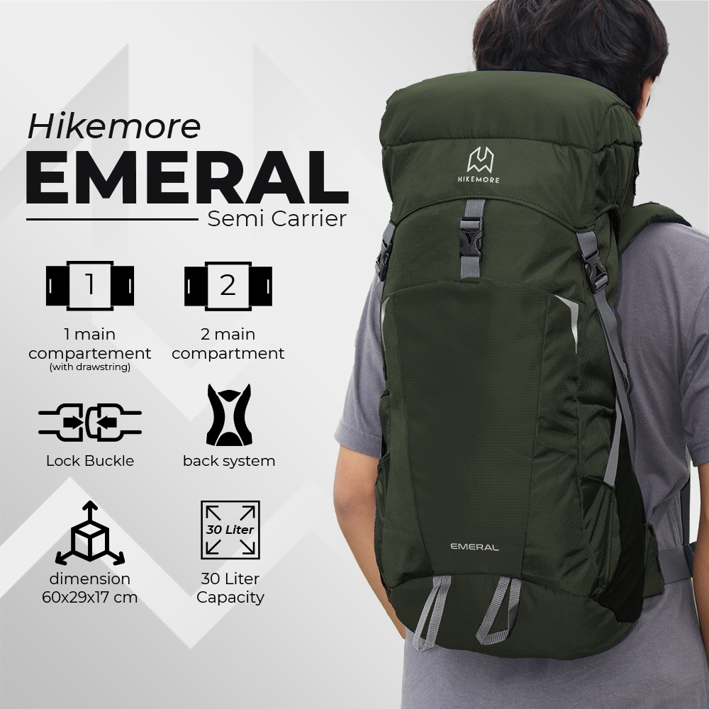 Jual Backpack Semi Carrier Hiking Gunung Hikemore Emeral Terbaru ...