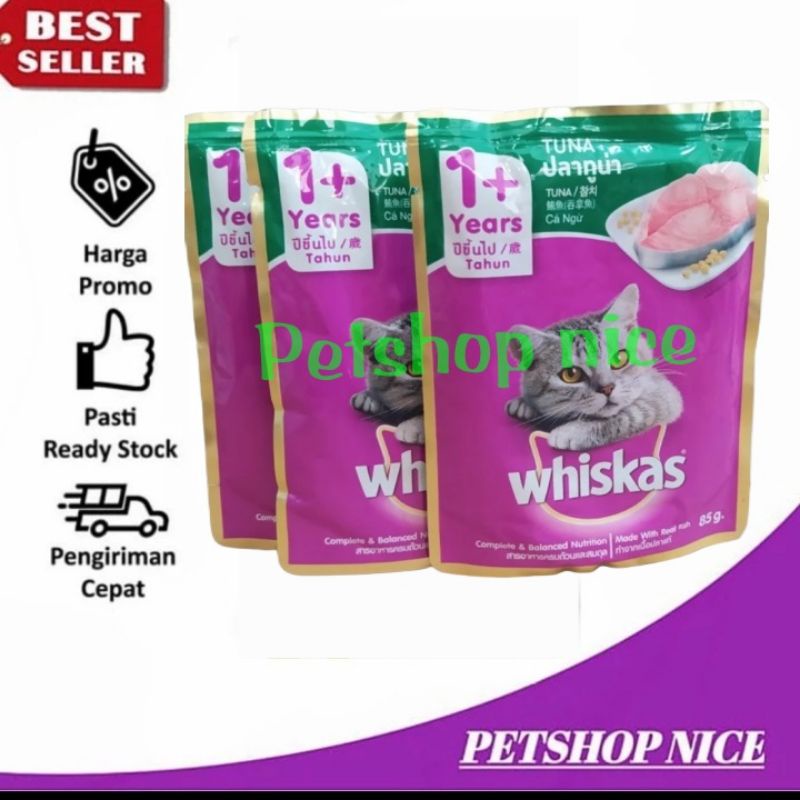 Jual 1 DUS isi 24 Whiskas Sachet ADULT TUNA 85gr Mainan Basah Kucing