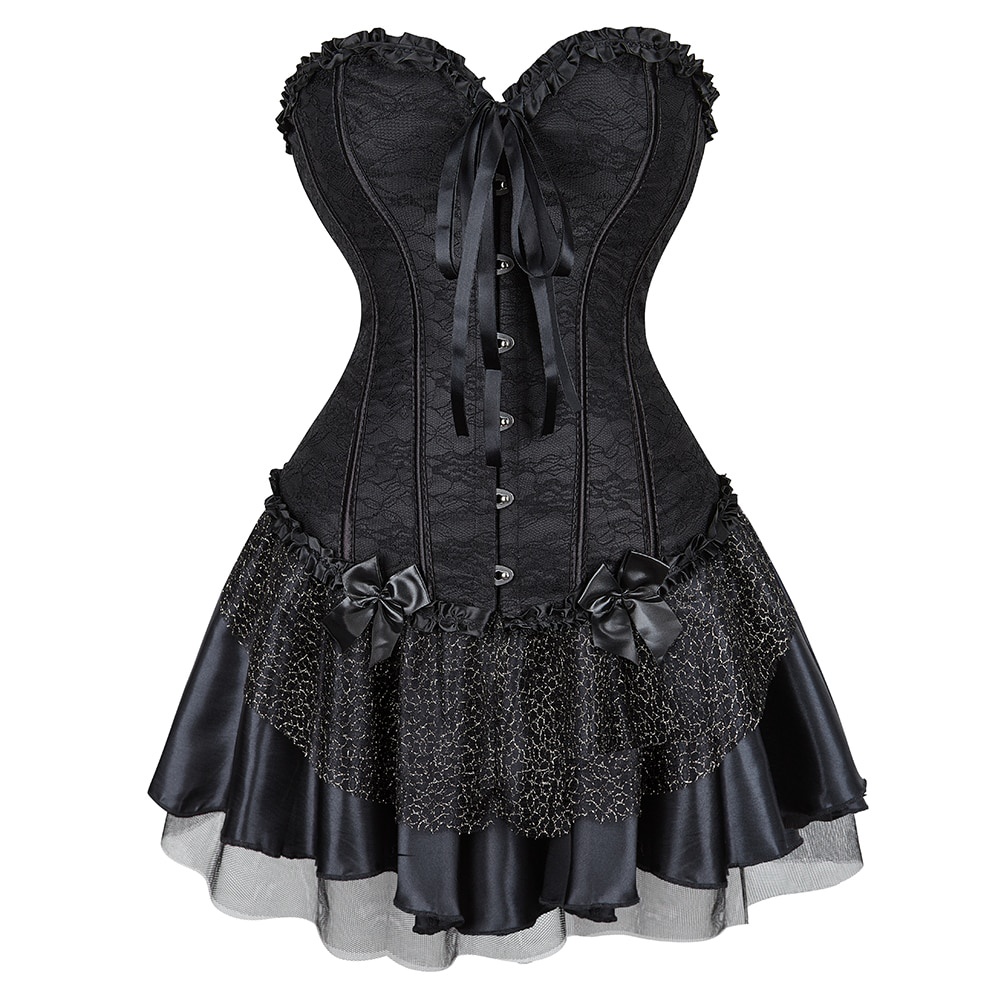 Jual Preorder Gothic Vintage Floral Overbust Corset Top Sexy Brocade