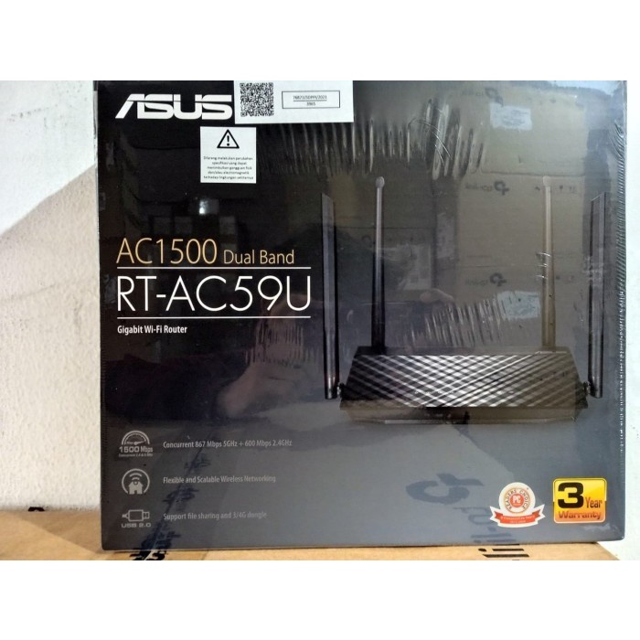 Jual Asus AC1500 Dual Band RT-AC59U Gigabit WI-FI Router V2 auar1u590 ...