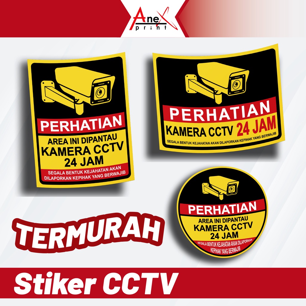 Jual STIKER CCTV MURAH / STIKER CCTV 24 JAM / STIKER SIGN KAMERA CCTV ...