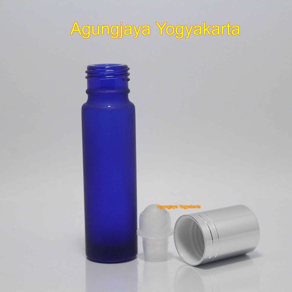 Jual Botol Roll On 6 ml Biru Frosed Silver Shiny / Botol Parfum 10 ml ...