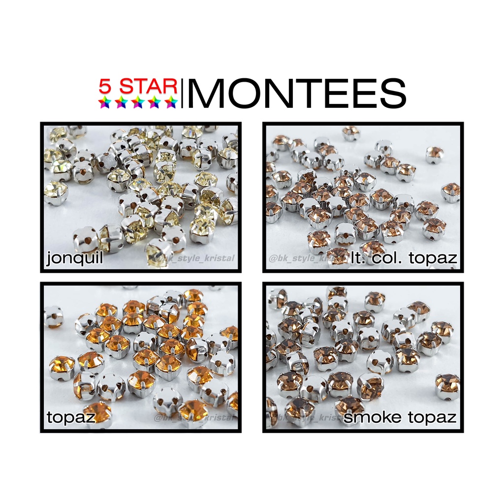 Jual Kristal Cangkang 5 Star Montees Kaki 4 Warna Jonquil Lt Col