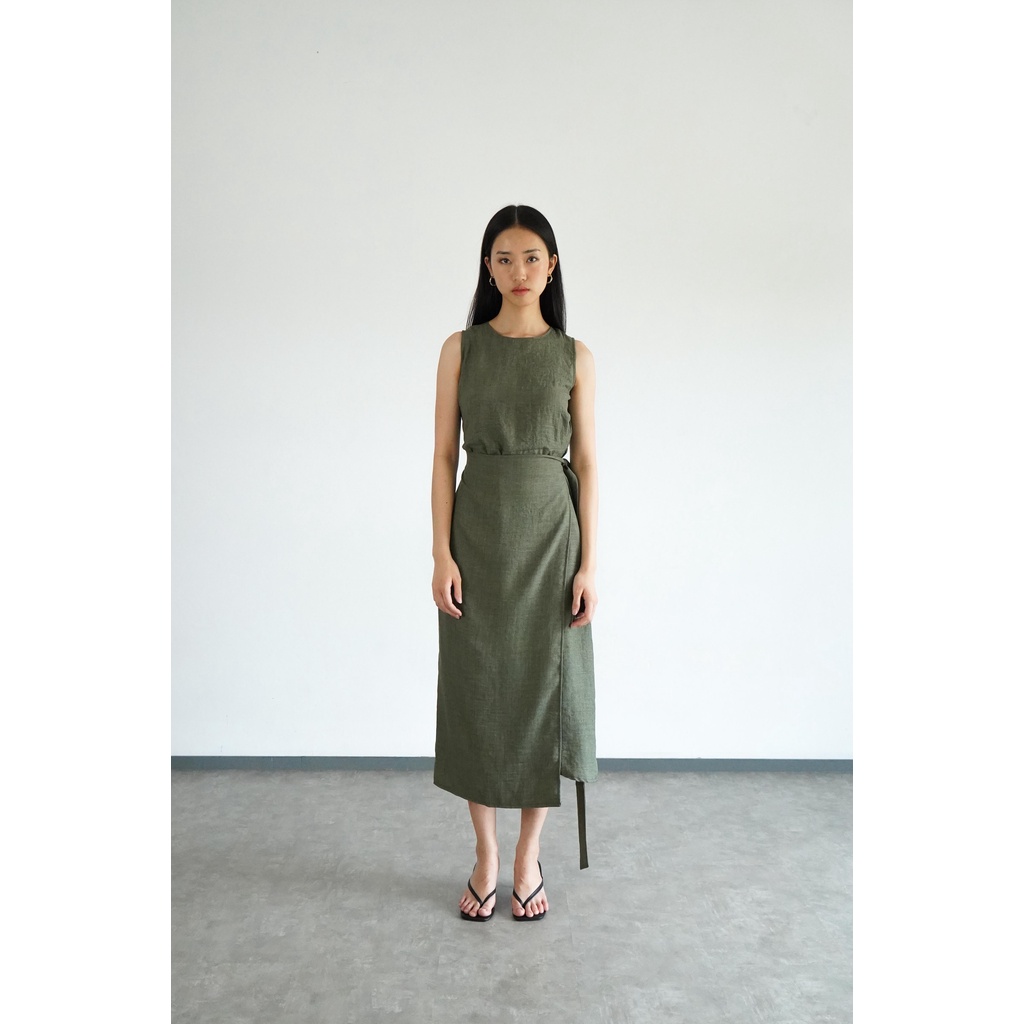 Jual PAFON Babba Dress - Moss Green | Shopee Indonesia