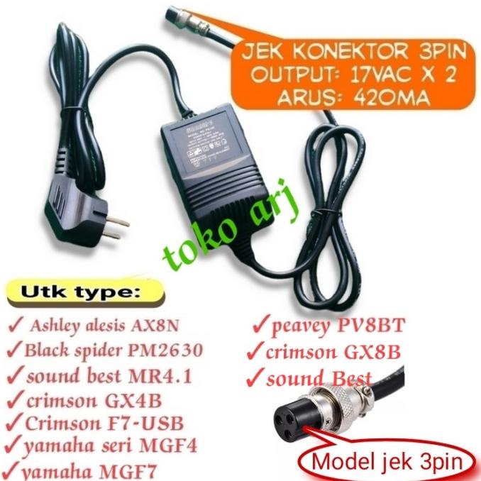 Jual Adaptor Mixer 3 Pin Lubang Utk Merk Ashley Alesis Ax8N Yamaha Mg