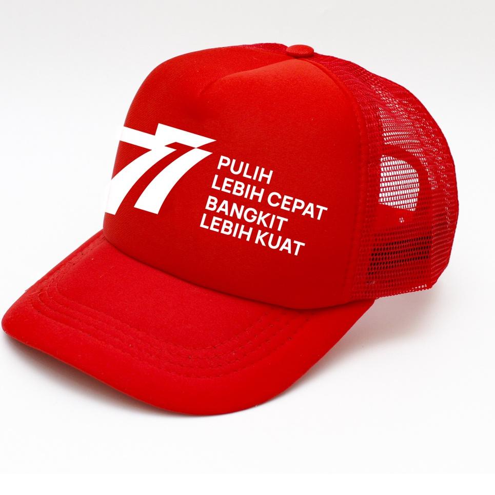 Jual F 34 Topi Merah Putih Hitam Hut Ri 77th 77 Th Kemerdekaan