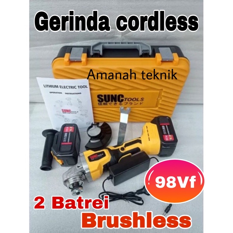 Jual Promo Mesin Gerinda Baterai Sunc Tool Volt Cas Cordless Angle Grinder Tanpa Kabel