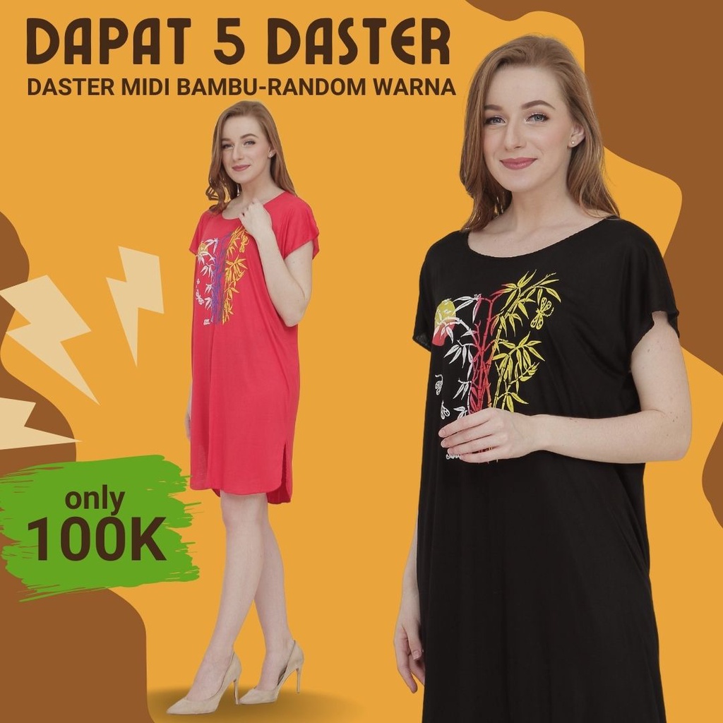 Jual Dapat 5 Daster Wanita Kekinian Midi Bali Bambu Oleh Oleh Khas Bali ...