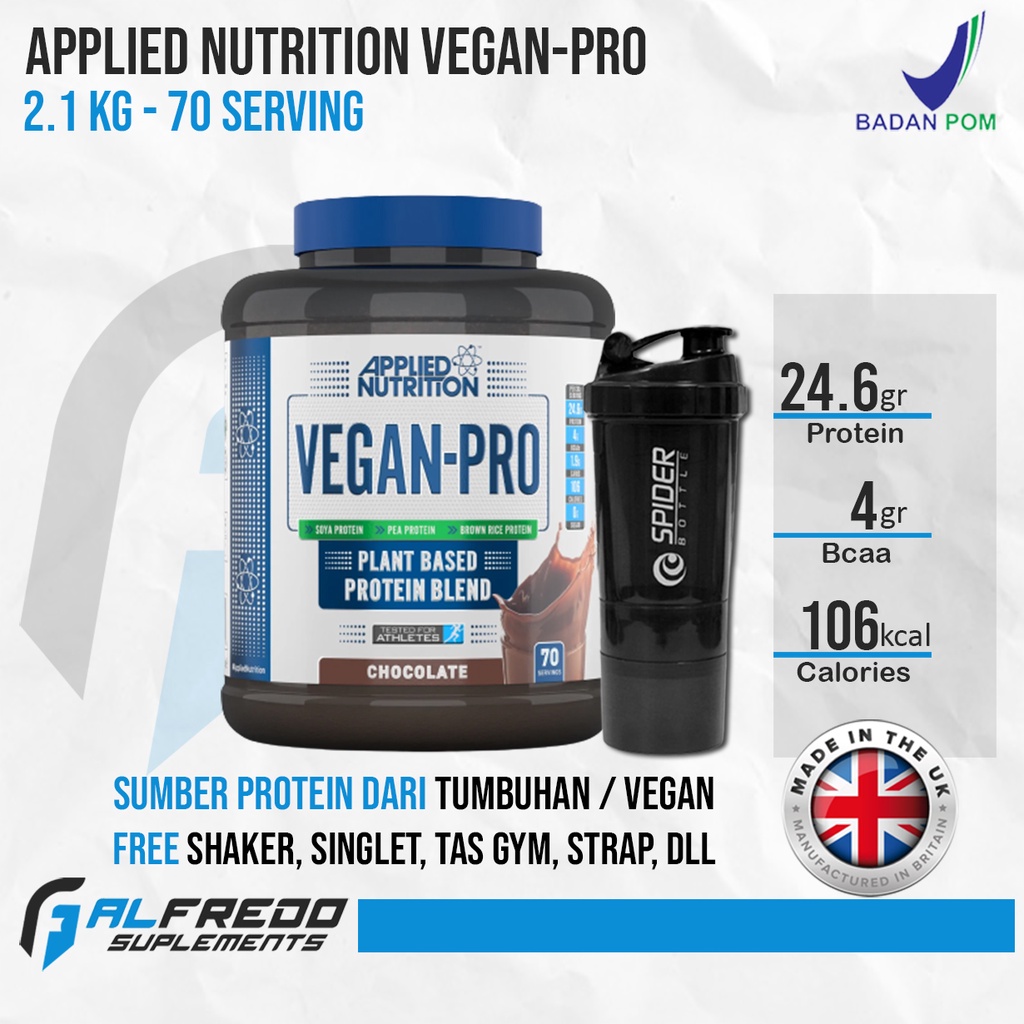 Jual Applied Nutrition Vegan-Pro 2.1 Kg 70 Serving Plant Protein Based ...