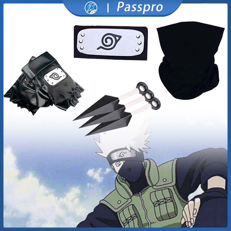 Jual Set Kakashi 7pcs Anime Accessories Cosplay Naruto Kakashi Headband ...