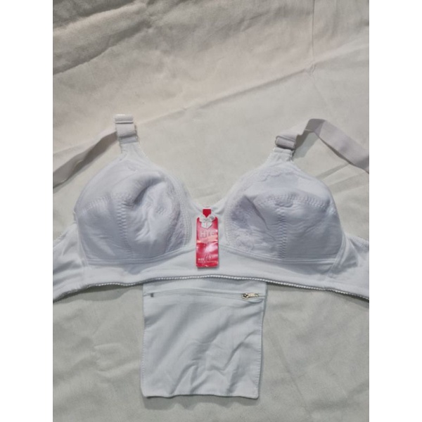 Sport Bra Bh Wanita Tanpa Kawat Bahan Katun Adem Yutind Art F006 - 34b Cream