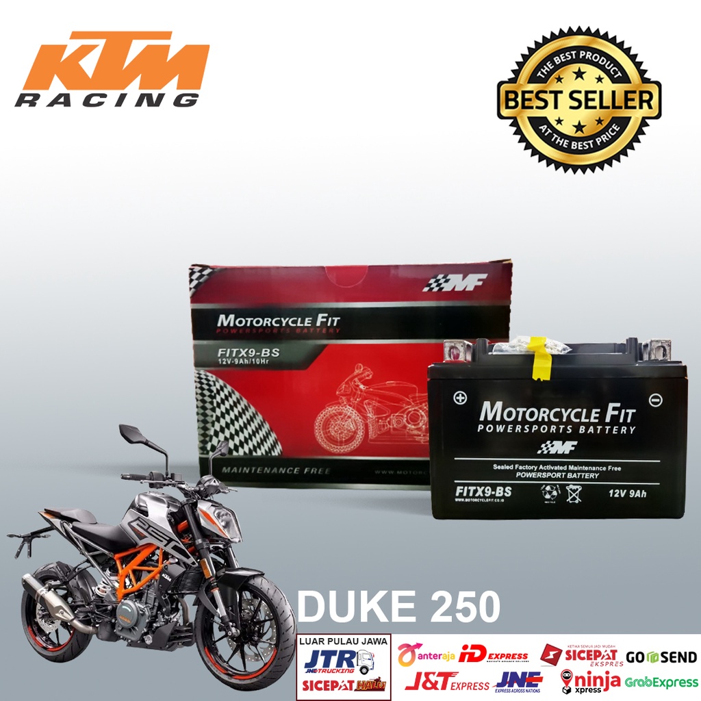 Jual Aki motor ktm duke 250 FITX9BS aki kering motorcycle fit YTX9BS