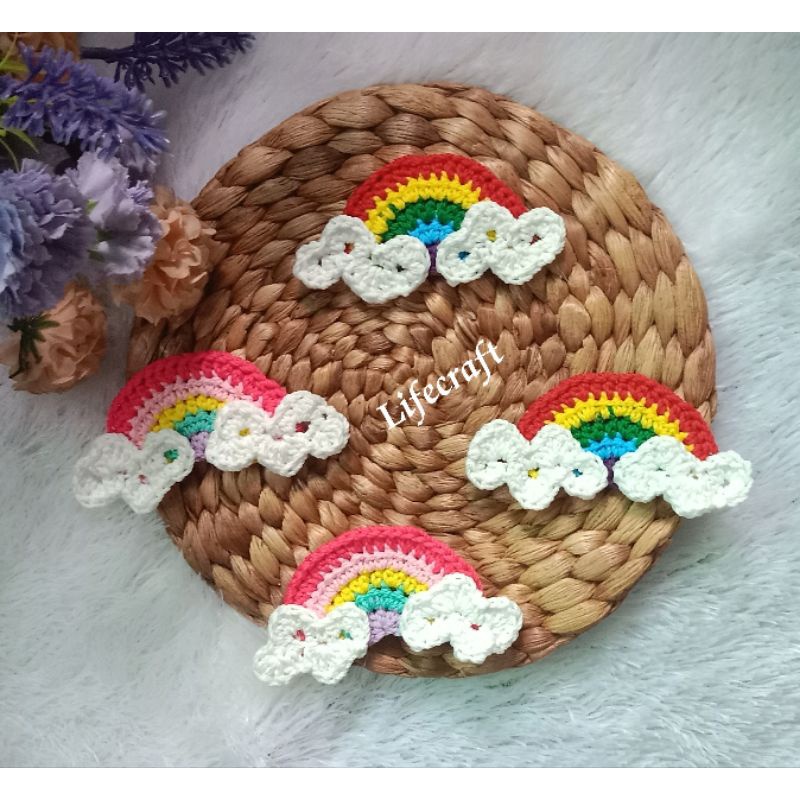 Wholesale Dengan Harga Murah Crochet Tenun Plastik Panjang Pelangi